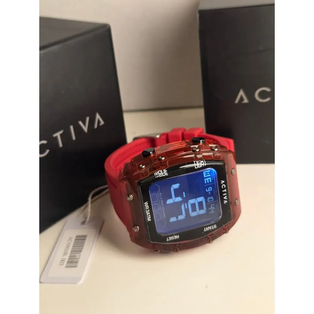 Activa Ranger X Invicta quartz 45mm Red Digital Watch New 3ATM sport Essentials